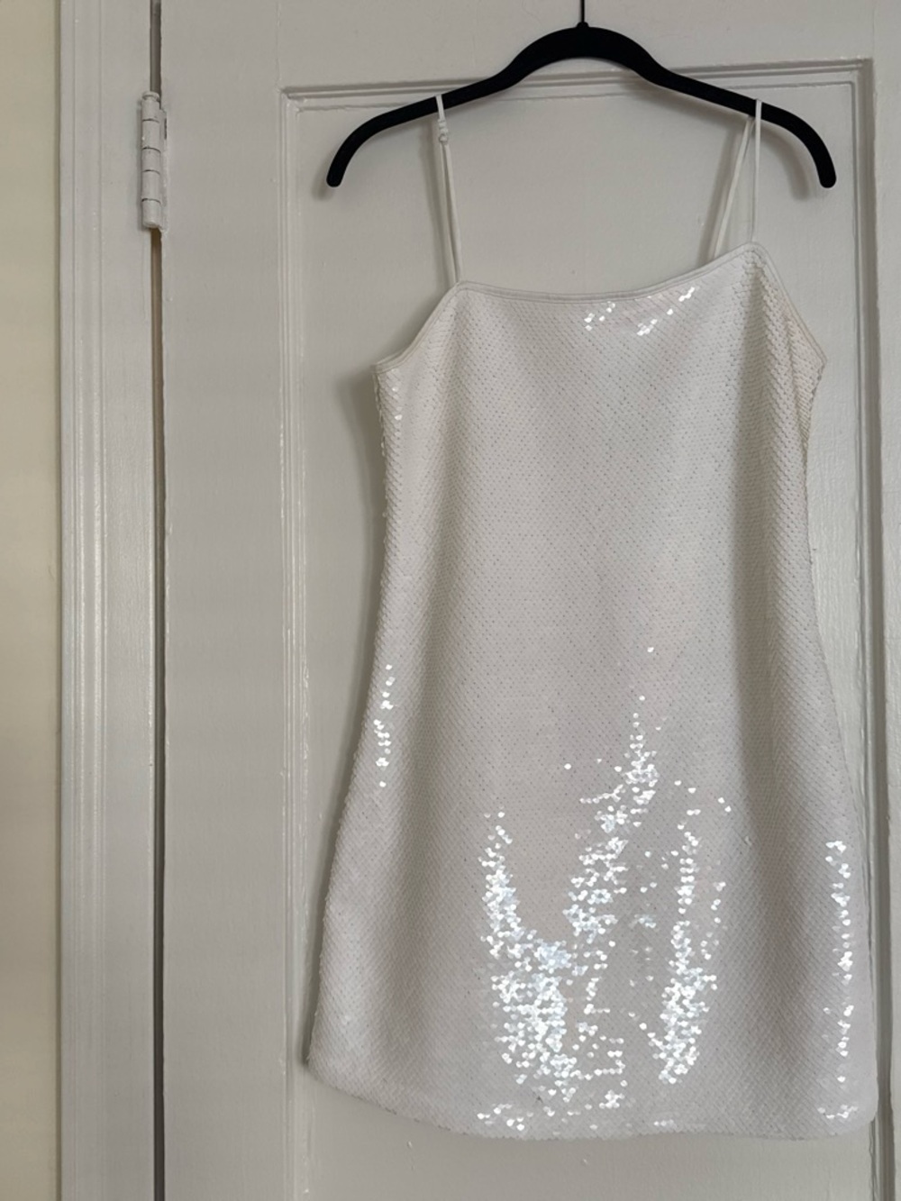 Abercrombie & Fitch White Sequin Slip Mini Dress